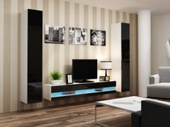 Cama VIGO NEW4 BI/CZ svetainės sekcija Spinta daiktams ir garso / vaizdo technikai laikyti