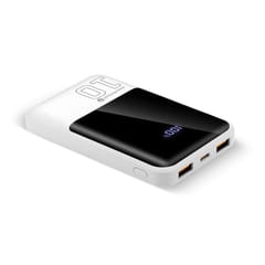 Išorinė baterija 10 000 mAh, 2× USB, 1× USB-C 22,5 W, QC4+, LCD ekranas, balta 2