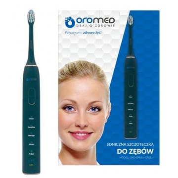Oromed ORO-BRUSH GREEN elektrinis dantų šepetėlis Suaugusiems „Sonic“ dantų šepetėlis Žalia