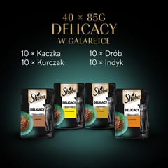 SHEBA delikatesas Paukštienos skoniai drebučiuose - drėgnas ėdalas katėms - 40x85 g 3