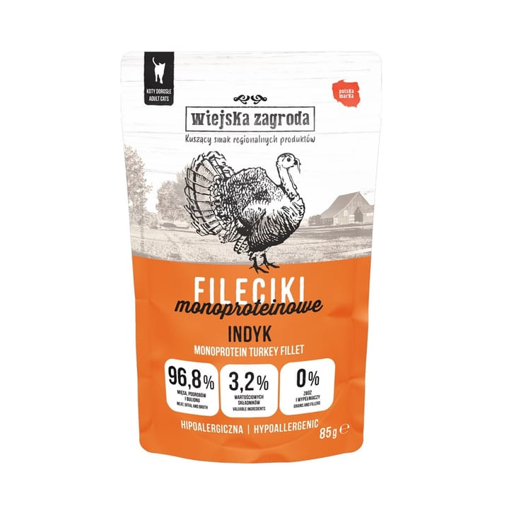 WIEJSKA ZAGRODA Fillet Turkey Mono - šlapias kačių maistas - 85g