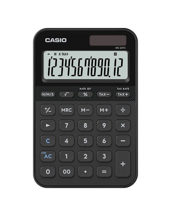 Casio MS-20YC skaičiuotuvas Desktopas Pagrindinis skaičiuotuvas Juoda