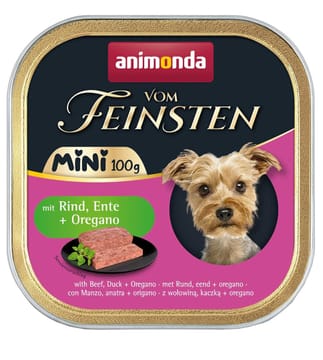 ANIMONDA Vom Feinsten Adult Mini Beef, duck and oregano - šlapias maistas šunims - 100g