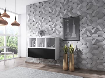 Cama ROCO12 BI/BI/CZ svetainės sekcija Spinta daiktams ir garso / vaizdo technikai laikyti
