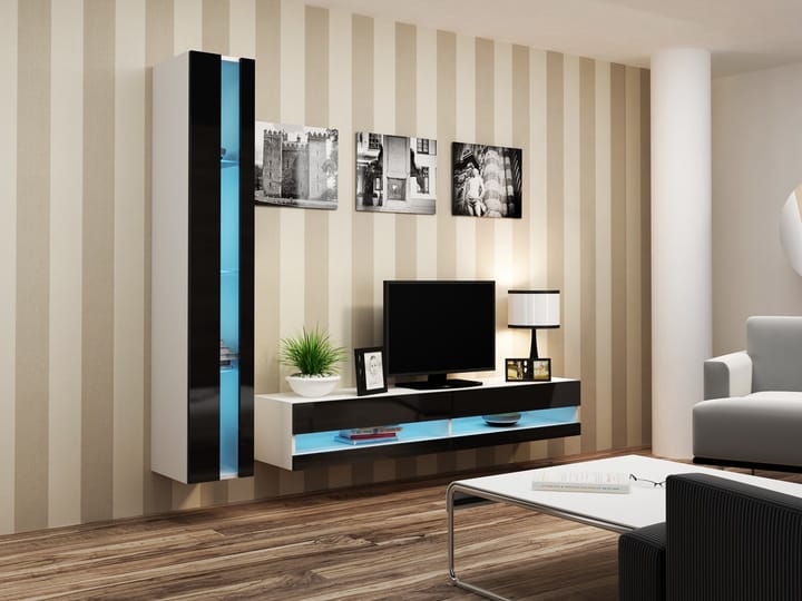 Cama VIGO NEW8 BI/CZ svetainės sekcija Spinta daiktams laikyti