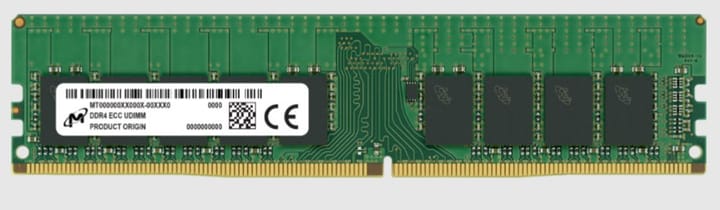 Micron MTA18ASF2G72AZ-3G2R1R atminties modulis 16 GB 1 x 16 GB DDR4 3200 MHz ECC