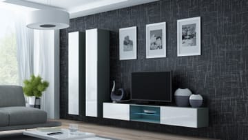 Cama VIGO 19 SZ/BI svetainės sekcija Spinta daiktams ir garso / vaizdo technikai laikyti