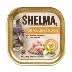 SHELMA Chicken and liver pate - šlapias kačių maistas - 100g 1