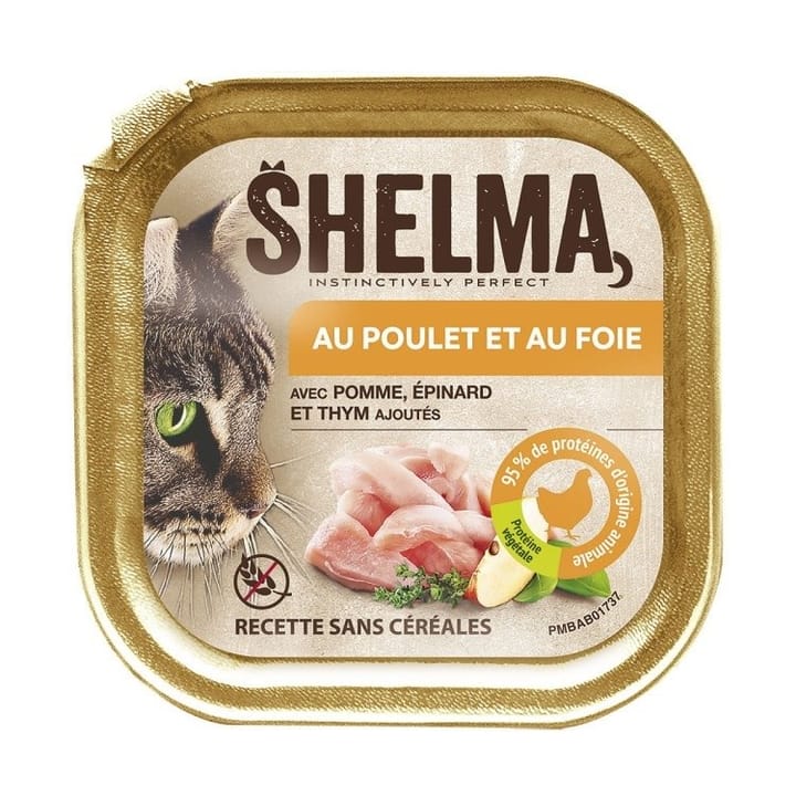SHELMA Chicken and liver pate - šlapias kačių maistas - 100g