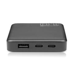 Išorinė baterija 10 000 mAh, 1× USB, 2× USB-C, 20 W, QC4+, LCD ekranas, juoda 3