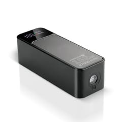 Išorinė baterija 27 000 mAh, 1× USB, 2× USB-C, 162,5 W, QC4+, integruotas žibintuvėlis, LCD ekranas, juoda 4