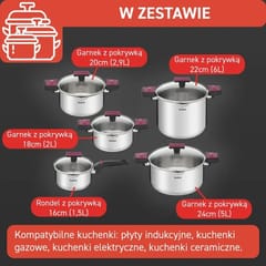 TEFAL Cook & Clip puodų rinkinys 10 dalių G723SA74 7