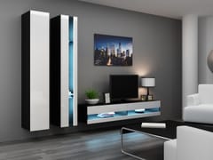 Cama VIGO NEW5 CZ/BI svetainės sekcija Spinta daiktams ir garso / vaizdo technikai laikyti