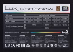 Maitinimo šaltinis Aerocool Lux RGB 550M 550 vatų juodos spalvos 5