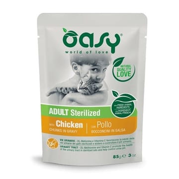 OASY Chunks in gravy Sterilized Chicken - šlapias kačių maistas - 85g
