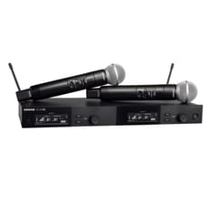 Shure SLXD24DE/SM58-G59 - dviguba skaitmeninė belaidžio ryšio sistema su dviem siųstuvais/rankiniais mikrofonais (470 - 514 MHz)