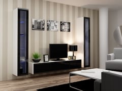 Cama VIGO 5 BI/CZ svetainės sekcija Spinta daiktams ir garso / vaizdo technikai laikyti