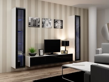 Cama VIGO 5 BI/CZ svetainės sekcija Spinta daiktams ir garso / vaizdo technikai laikyti