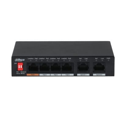Dahua Technology PFS3006-4ET-60 Ne-valdomas L2 Fast Ethernet (10/100) Maitinimas per Eternetą (PoE) Juoda