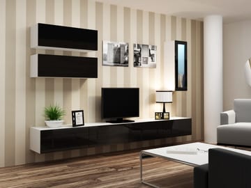 Cama VIGO 12 BI/CZ svetainės sekcija Spinta daiktams ir garso / vaizdo technikai laikyti