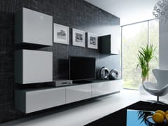 Cama VIGO 22 SZ/BI svetainės sekcija Spinta daiktams ir garso / vaizdo technikai laikyti