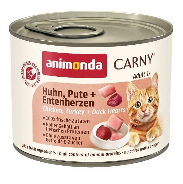 ANIMONDA Carny Adult Chicken, turkey and duck hearts - šlapias kačių maistas - 200g