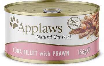 APPLAWS Natural Cat Food Tuna fillet with prawn - drėgno kačių ėdalo - 156g