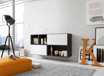 Cama ROCO15 CZ/CZ/BI svetainės sekcija Spinta daiktams ir garso / vaizdo technikai laikyti