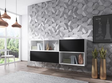 Cama ROCO16 BI/BI/CZ svetainės sekcija Spinta daiktams ir garso / vaizdo technikai laikyti