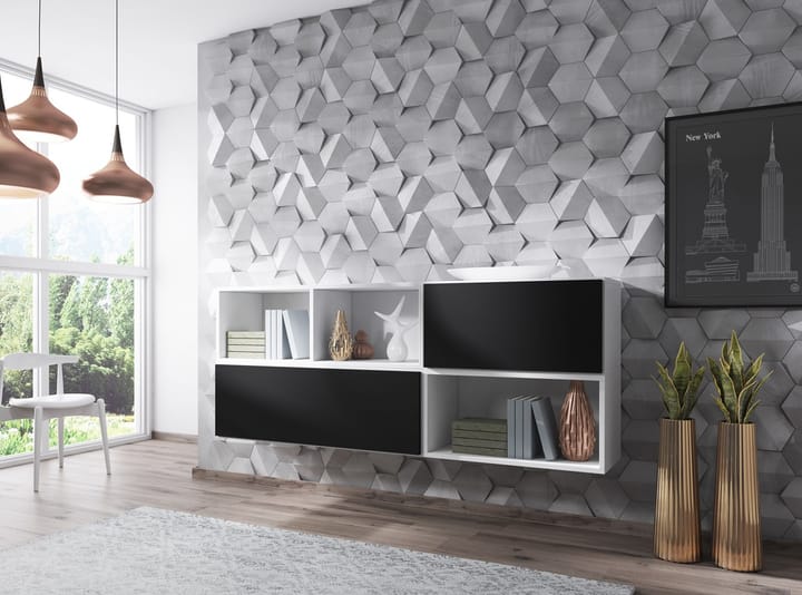 Cama ROCO16 BI/BI/CZ svetainės sekcija Spinta daiktams ir garso / vaizdo technikai laikyti