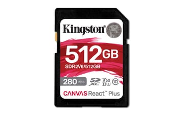 Kingston Technology Canvas React Plus 512 GB SDXC UHS-II Klasės 10