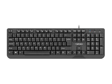 NATEC KLAVIATŪRA TROUT SLIM USB, US IŠDĖSTYMAS, JUODA