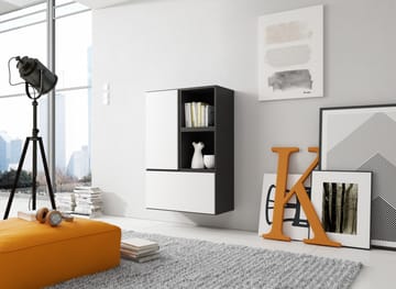 Cama ROCO17 CZ/CZ/BI svetainės sekcija Spinta daiktams ir garso / vaizdo technikai laikyti