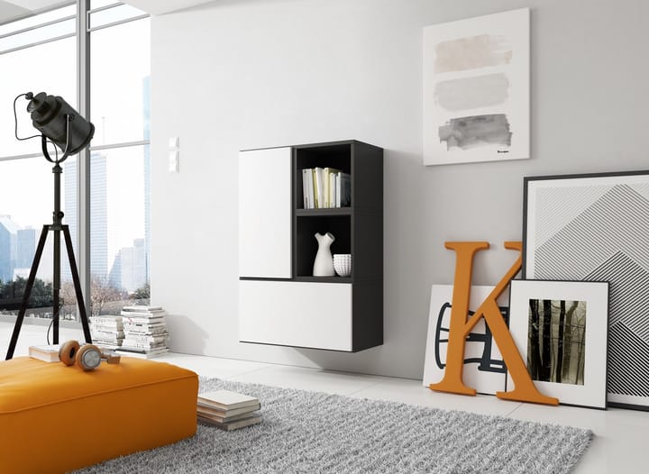 Cama ROCO17 CZ/CZ/BI svetainės sekcija Spinta daiktams ir garso / vaizdo technikai laikyti