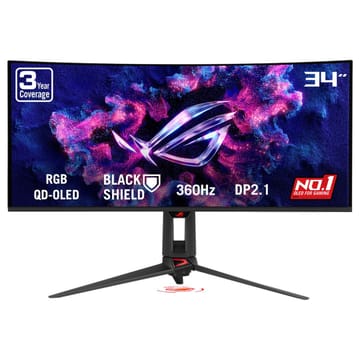 ASUS ROG Swift OLED PG34WCDN kompiuterio monitorius 86,4 cm (34") 3440 x 1440 pikseliai Wide Quad HD QD-OLED Juoda