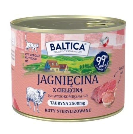BALTICA Smaki regionów Lamb with veal - šlapias kačių maistas - 185g