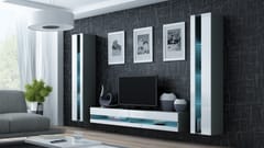 Cama VIGO NEW3 SZ/BI svetainės sekcija Spinta daiktams ir garso / vaizdo technikai laikyti