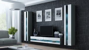 Cama VIGO NEW3 SZ/BI svetainės sekcija Spinta daiktams ir garso / vaizdo technikai laikyti