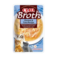 INABA Ciao Broth with chicken, salmon, tuna and scallop - skanėstas katėms - 10x40g 2