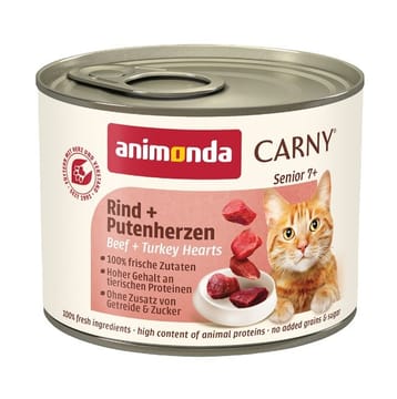 ANIMONDA Carny Senior Beef and turkey hearts - šlapias kačių maistas - 200g