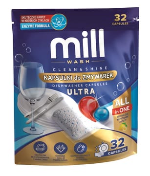 MILL Kapsulės indaplovėms CLEAN&SHINE Ultra, 32 vnt., 3K.D