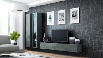 Cama VIGO 3 SZ/SZ svetainės sekcija Spinta daiktams ir garso / vaizdo technikai laikyti