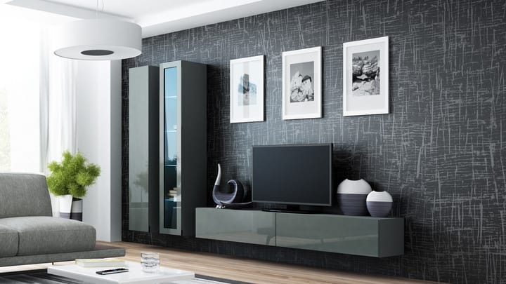 Cama VIGO 3 SZ/SZ svetainės sekcija Spinta daiktams ir garso / vaizdo technikai laikyti