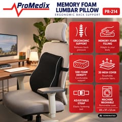 „Promedix“ juosmens pagalvė iš „atminties“ putų, 44 × 37 × 12 cm, putų tankis: 50D, PR-214 4