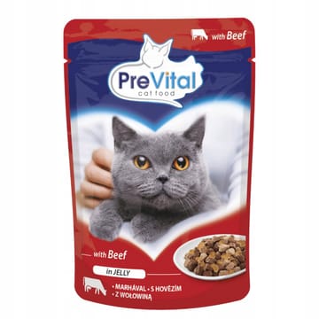 PREVITAL Beef in jelly - šlapias kačių maistas - 100g
