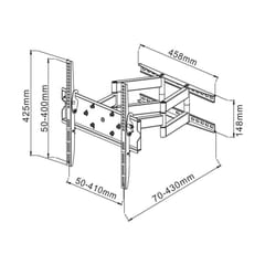 Techly ICA-PLB 147M televizoriaus laikiklis 139,7 cm (55") Juoda 3