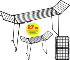 PROMIS MONZA skalbinių džiovykla, ištraukiama + 2 sparnai, didelė, juoda 1