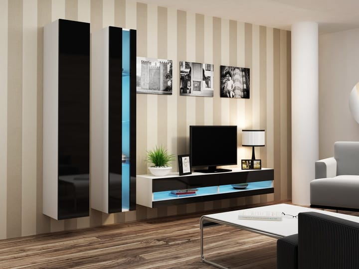 Cama VIGO NEW5 BI/CZ svetainės sekcija Spinta daiktams ir garso / vaizdo technikai laikyti