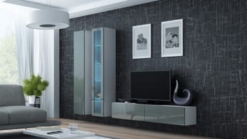 Cama VIGO 10 BI/SZ svetainės sekcija Spinta daiktams ir garso / vaizdo technikai laikyti