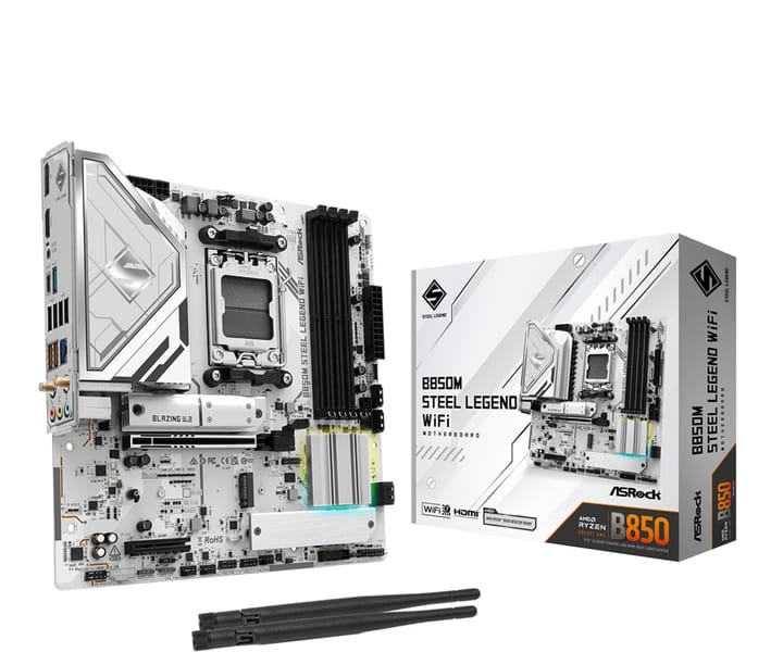 Asrock B850M Steel Legend WiFi AMD B850 AM5 lizdas „micro ATX“